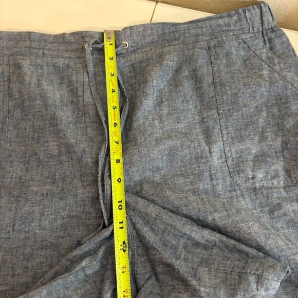 Talbots Shorts Women's 16 Blue Casual Drawstring Linen Blend 7" Inseam - Picture 8 of 9